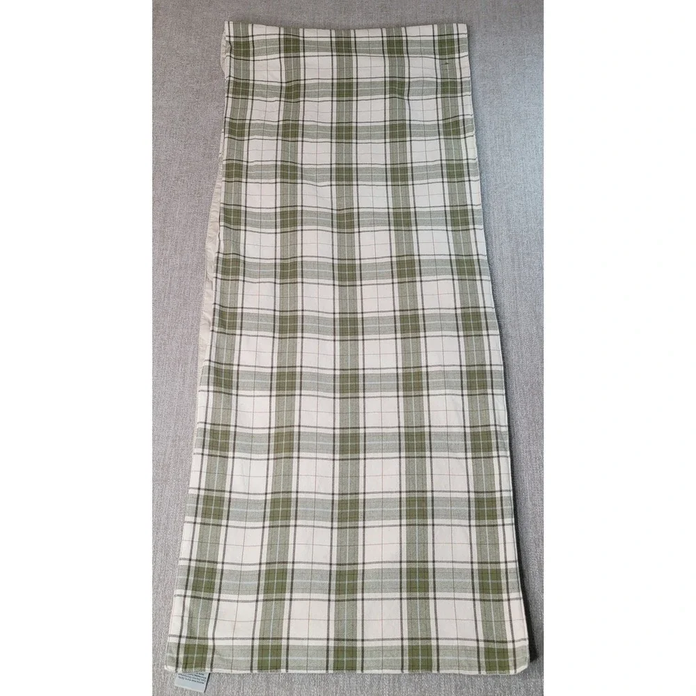 Pottery Barn 2010 Green Plaid Table Runner Placemats Napkins 9pcs Farmhouse RARE